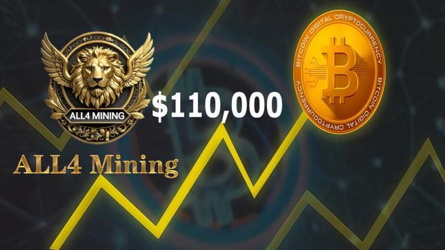 Bitcoin (BTC) breaks the $ 110,000 mark again. Earn $ 11,000 a day with all4 mining