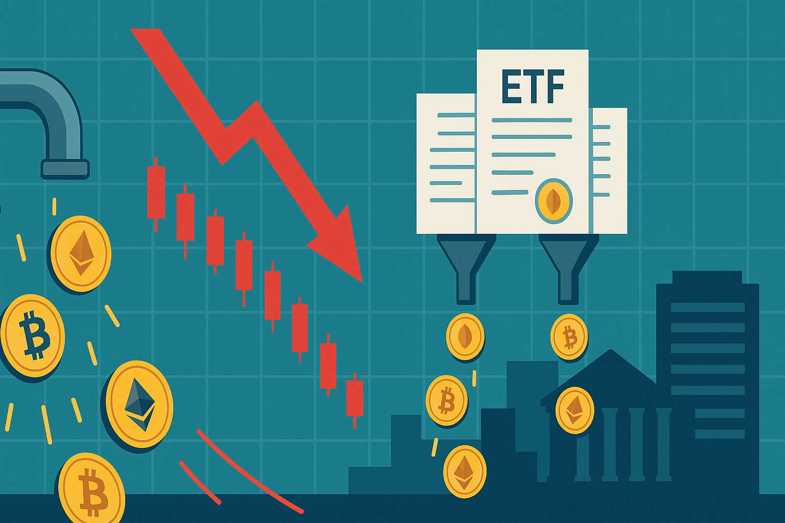 El mercado de criptomonedas afronta salidas multimillonarias de los mercados al contado y de ETF