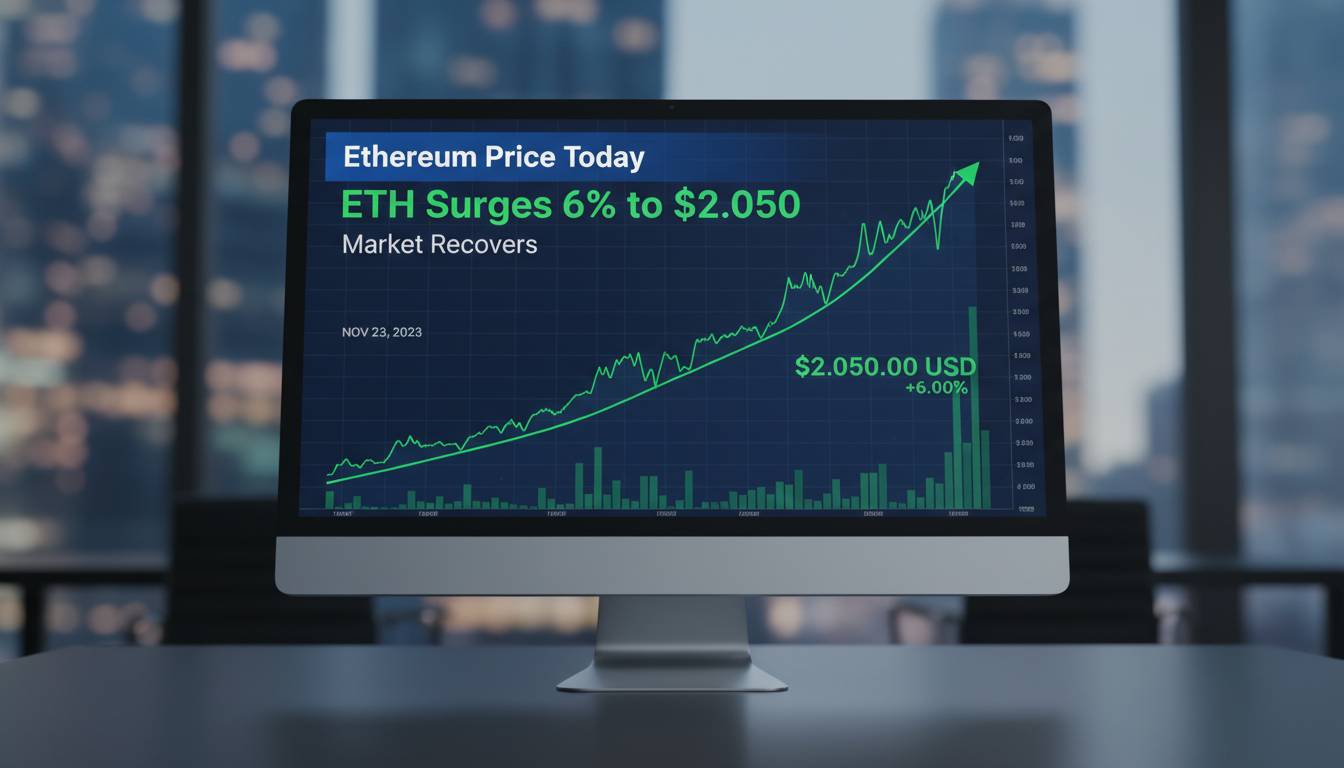 Ethereum Price Today: ETH Surges 6% to $2,050 as Market Recovers